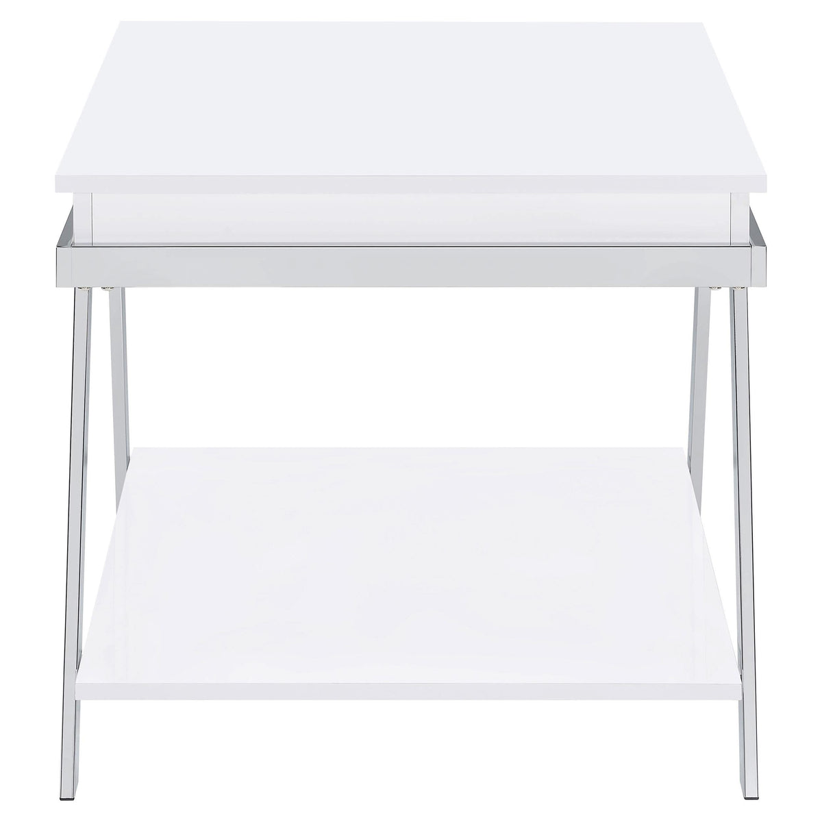 Marcia Rectangular Side End Table White High Gloss