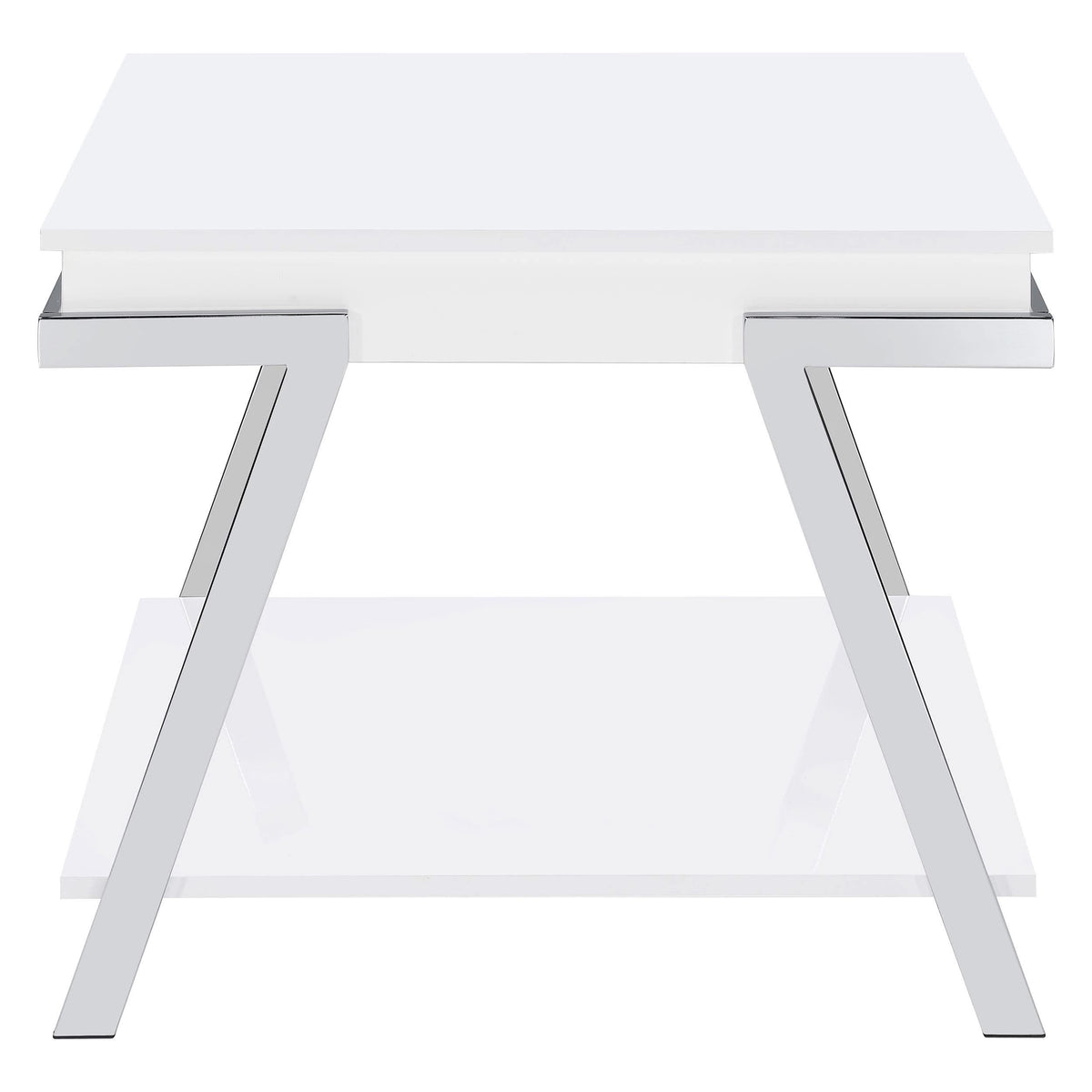 Marcia Rectangular Side End Table White High Gloss
