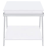 Marcia Rectangular Side End Table White High Gloss