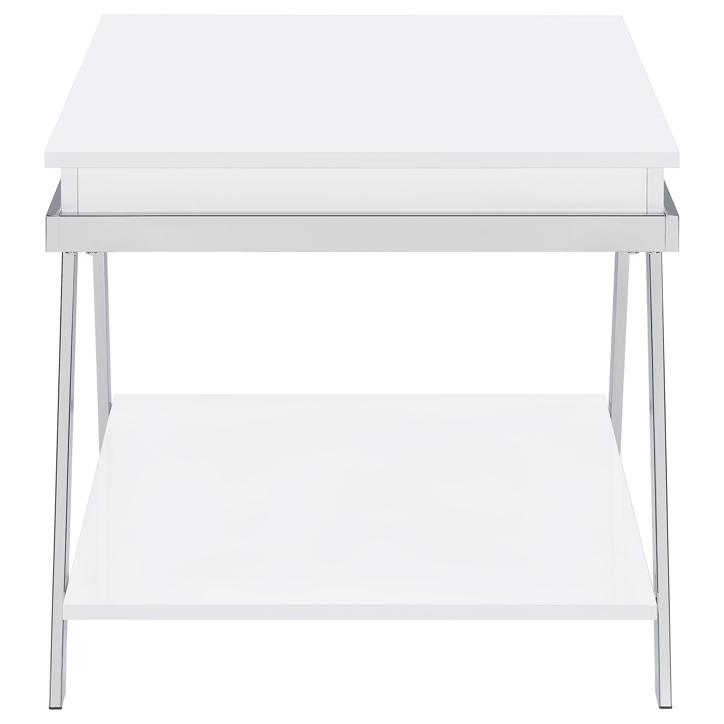 Marcia 2-piece Coffee and End Table Set White High Gloss