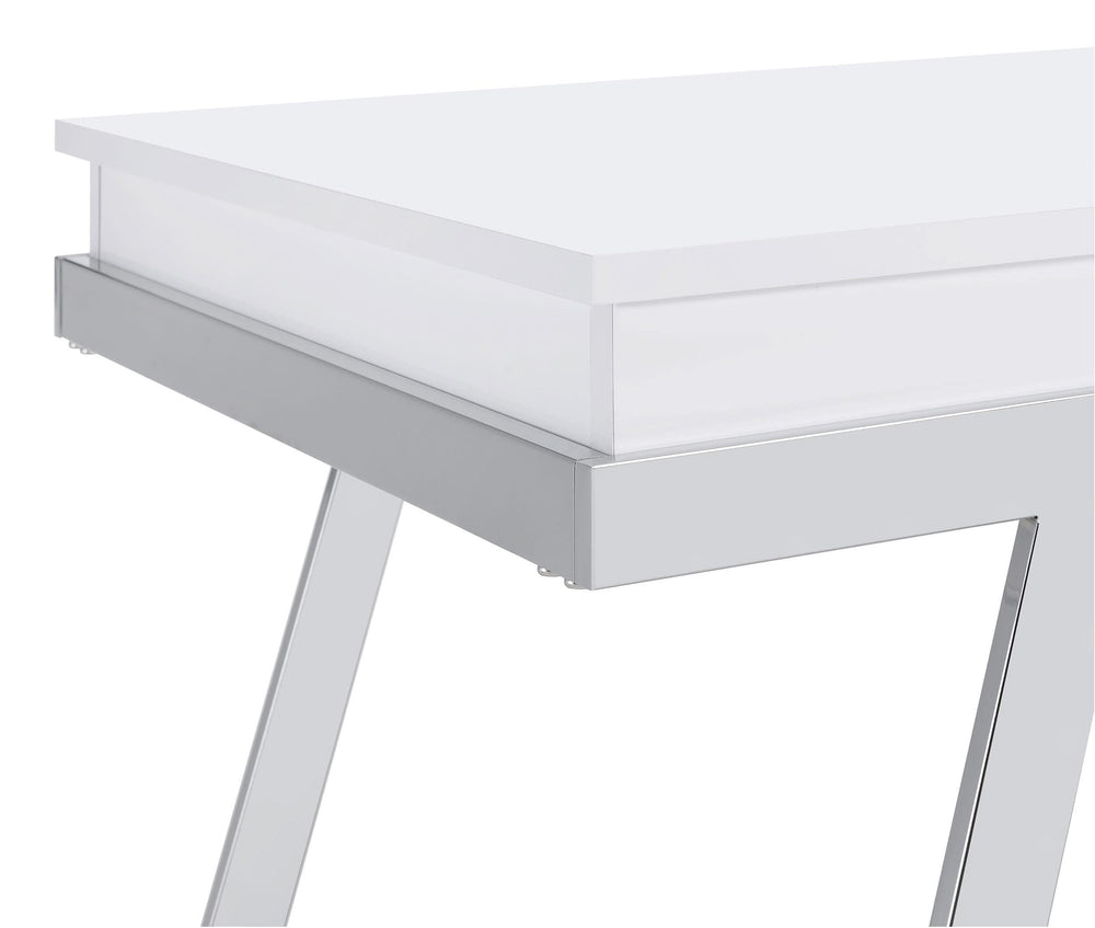 Mesa de centro elevable rectangular Marcia blanca de alto brillo