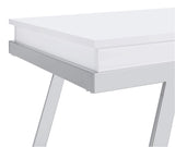 Mesa de centro elevable rectangular Marcia blanca de alto brillo