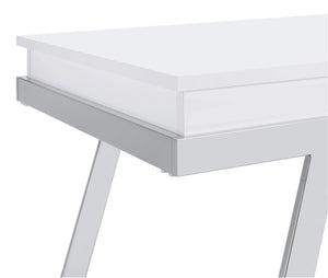 Mesa de centro elevable rectangular Marcia blanca de alto brillo