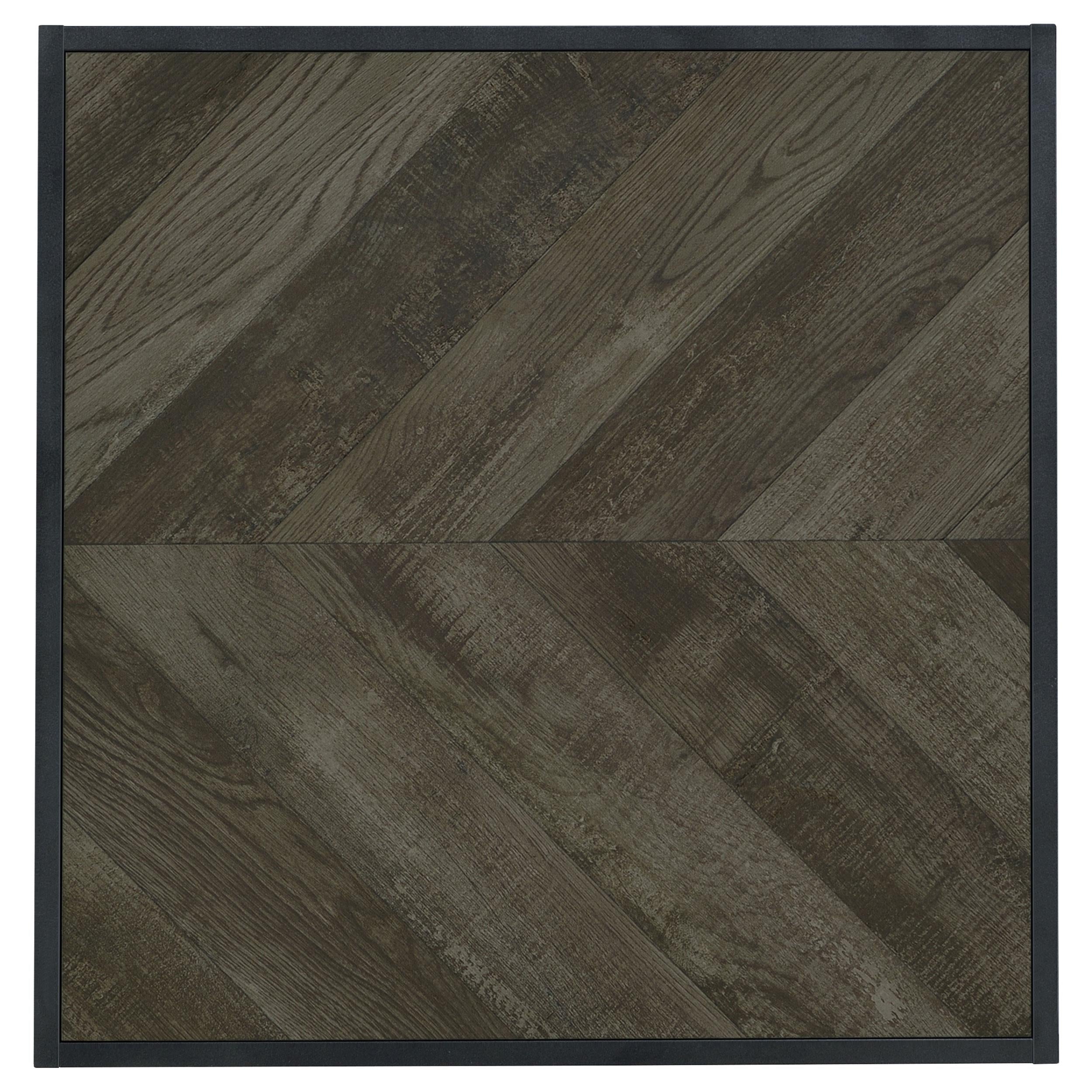 Beckley Engineered Wood End Table Rustic Grey Herringbone