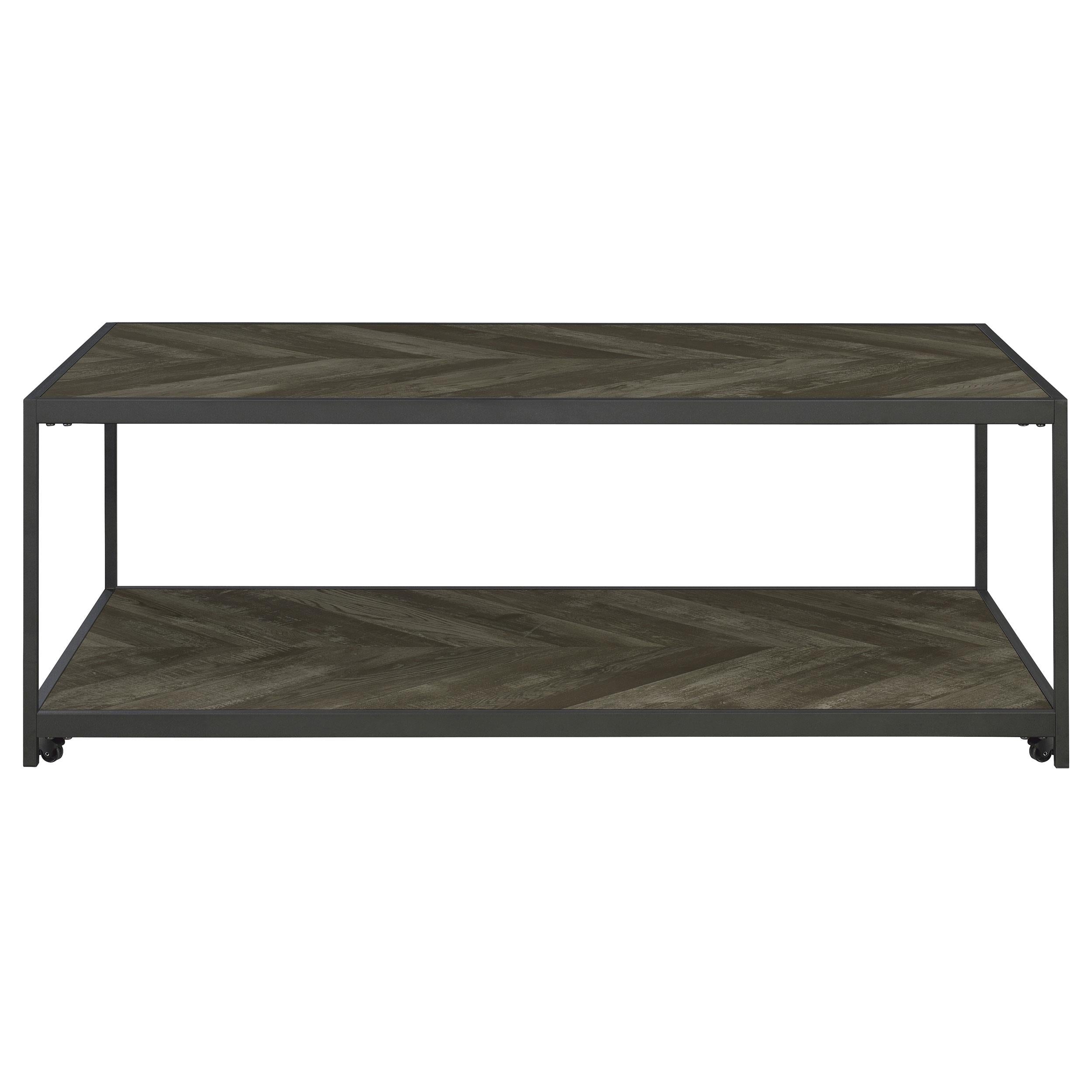 Beckley Chevron Coffee Table Rustic Grey Herringbone
