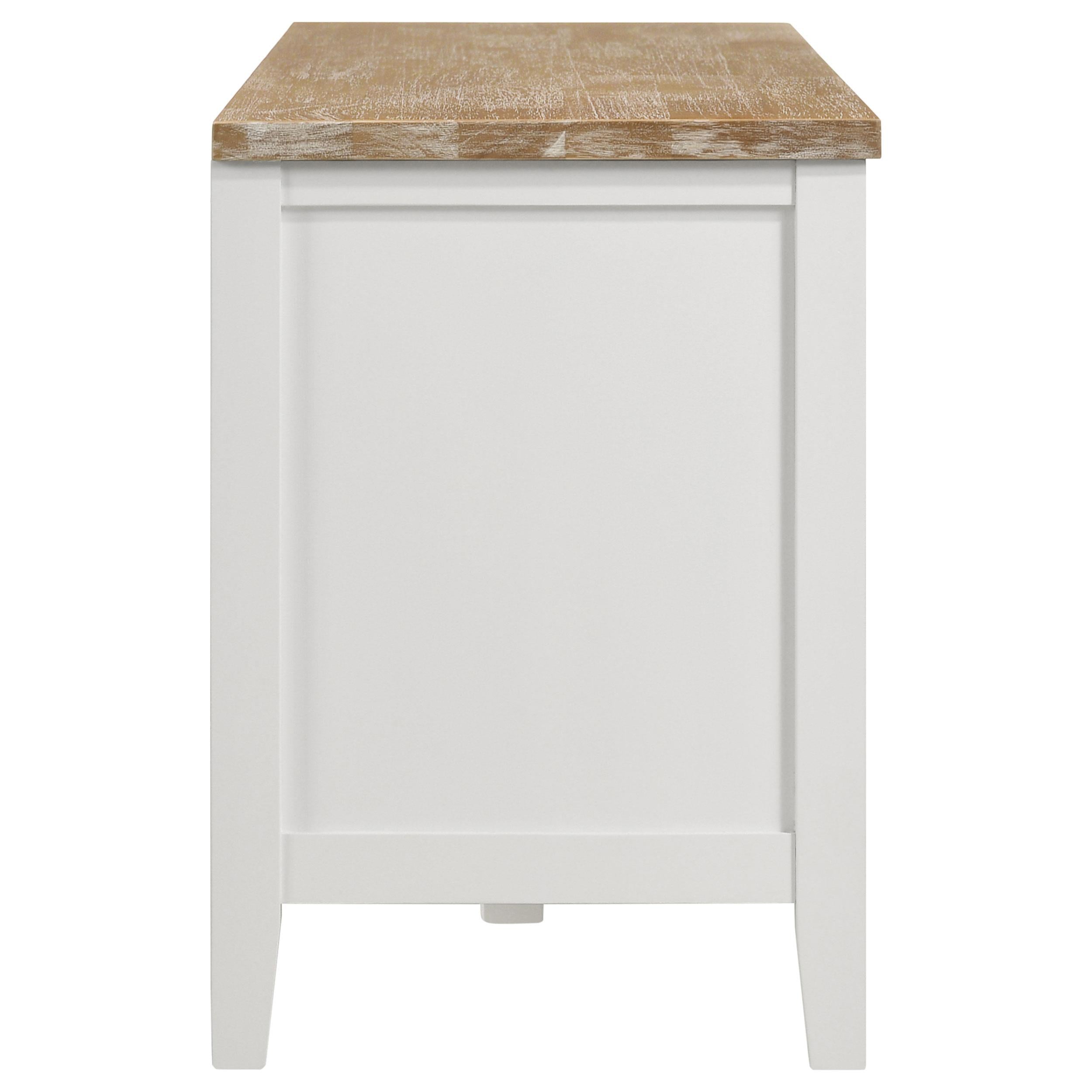 Hollis 2-door Wood 67-inch TV Stand with Drawer Brown and White