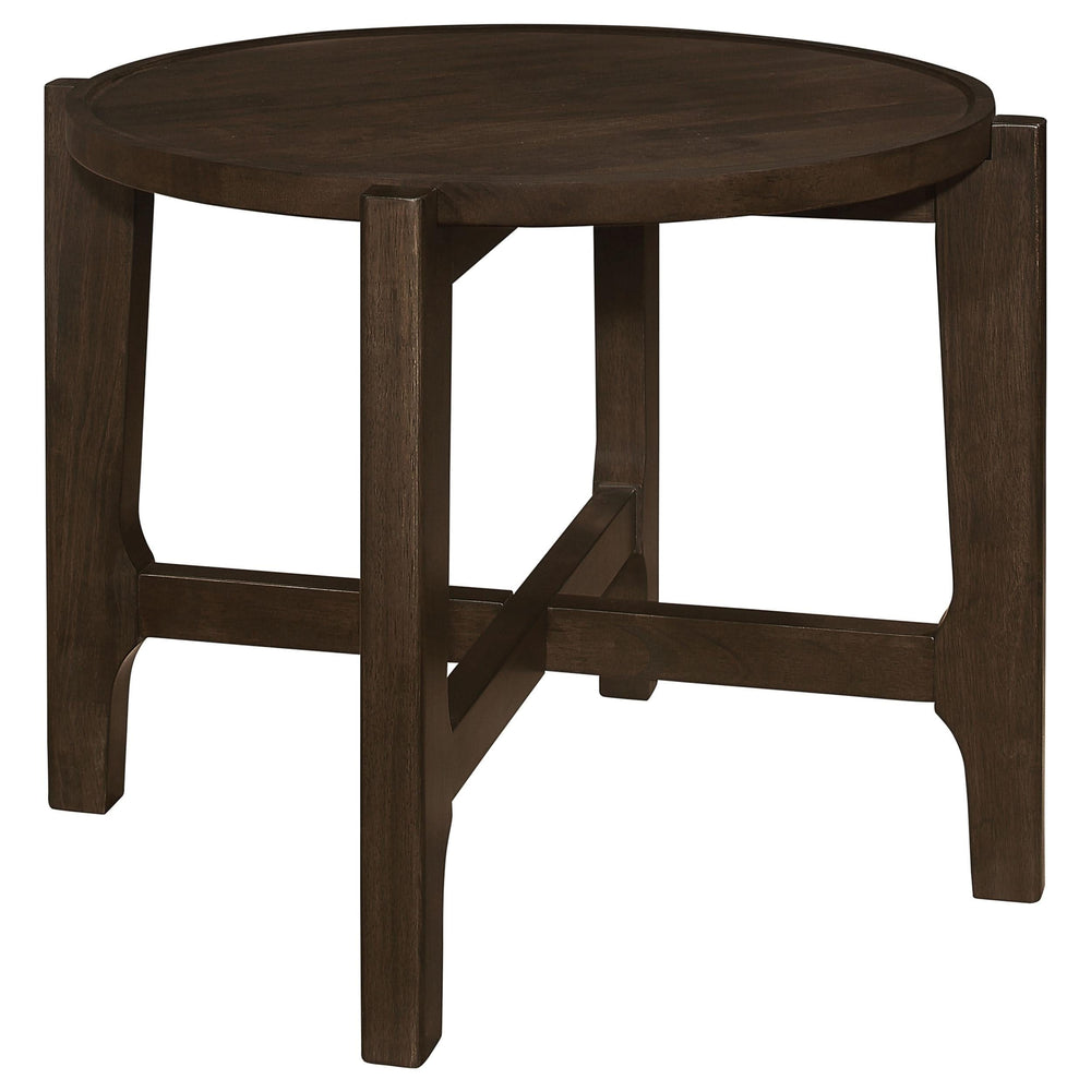 Juego de mesa de centro y auxiliar de madera maciza Cota de 3 piezas en marrón oscuro