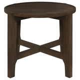 Juego de mesa de centro y auxiliar de madera maciza Cota de 3 piezas en marrón oscuro