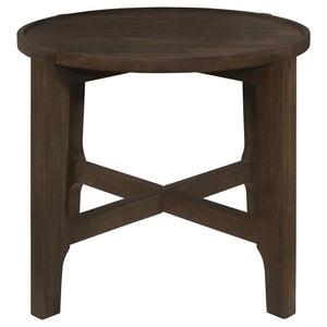 Juego de mesa de centro y auxiliar de madera maciza Cota de 3 piezas en marrón oscuro