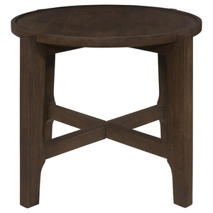 Juego de mesa de centro y auxiliar de madera maciza Cota de 3 piezas en marrón oscuro