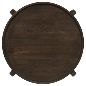 Juego de mesa de centro y auxiliar de madera maciza Cota de 3 piezas en marrón oscuro