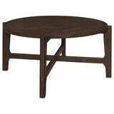 Juego de mesa de centro y auxiliar de madera maciza Cota de 3 piezas en marrón oscuro
