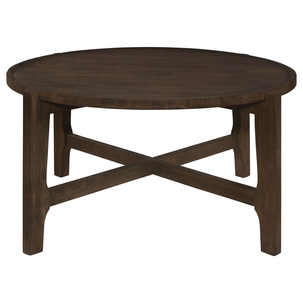 Juego de mesa de centro y auxiliar de madera maciza Cota de 3 piezas en marrón oscuro