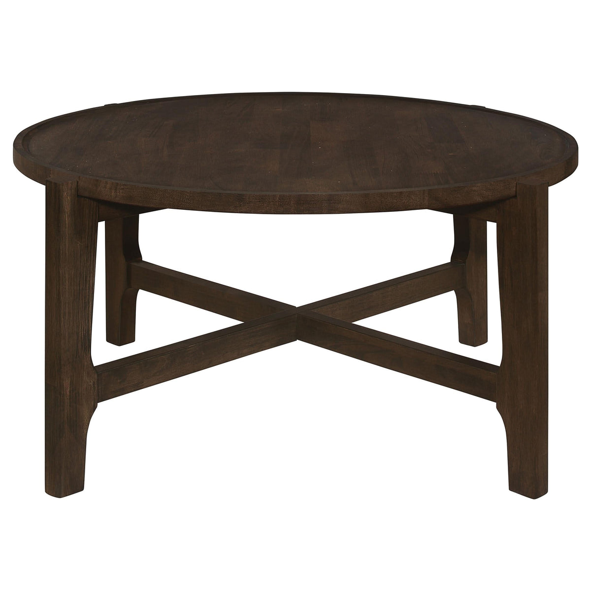 Juego de mesa de centro y auxiliar de madera maciza Cota de 3 piezas en marrón oscuro
