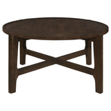 Juego de mesa de centro y auxiliar de madera maciza Cota de 3 piezas en marrón oscuro