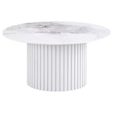 Rowena 2-piece Coffee and End Table Set White Faux Marble