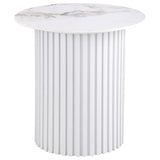 Rowena 3-piece Coffee and End Table Set White Faux Marble