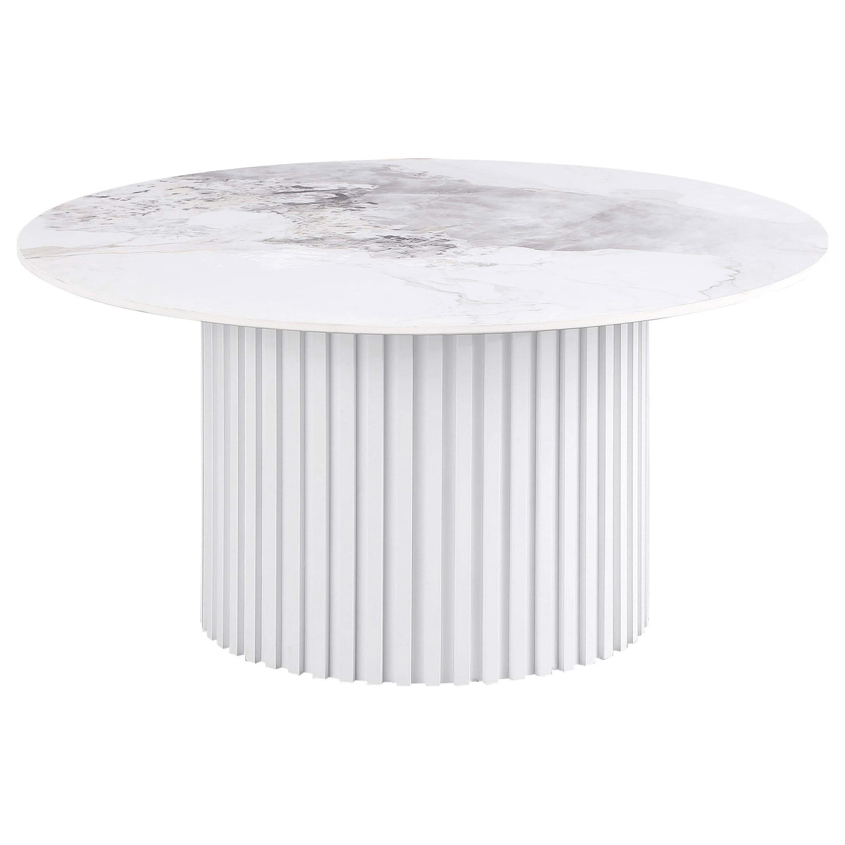 Rowena 3-piece Coffee and End Table Set White Faux Marble