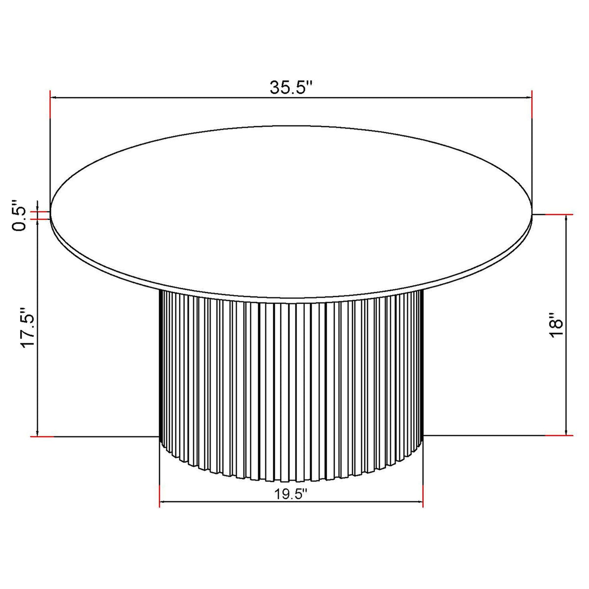 Mesa de centro redonda de piedra sinterizada Rowena de imitación mármol blanco