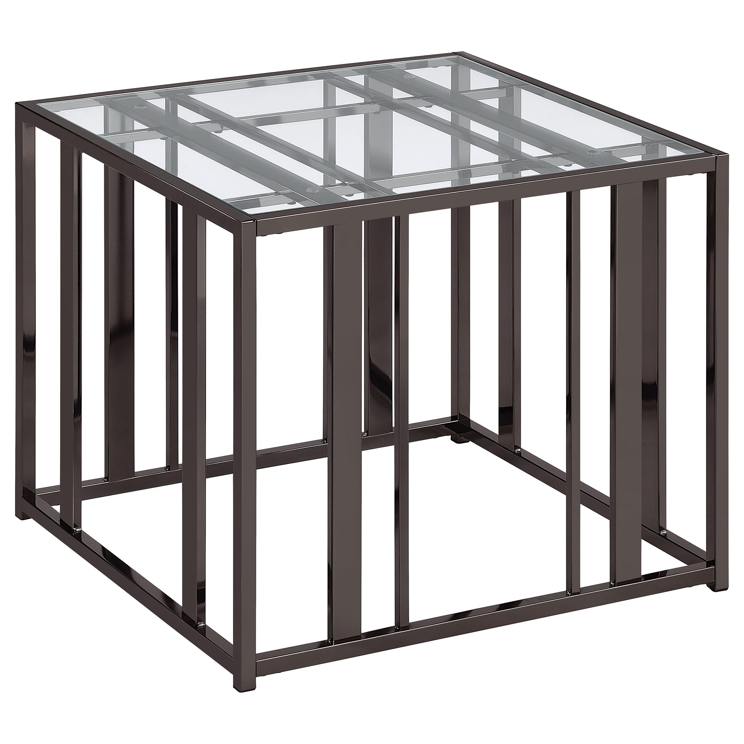 Adri 2-piece Coffee and End Table Set Black Nickel
