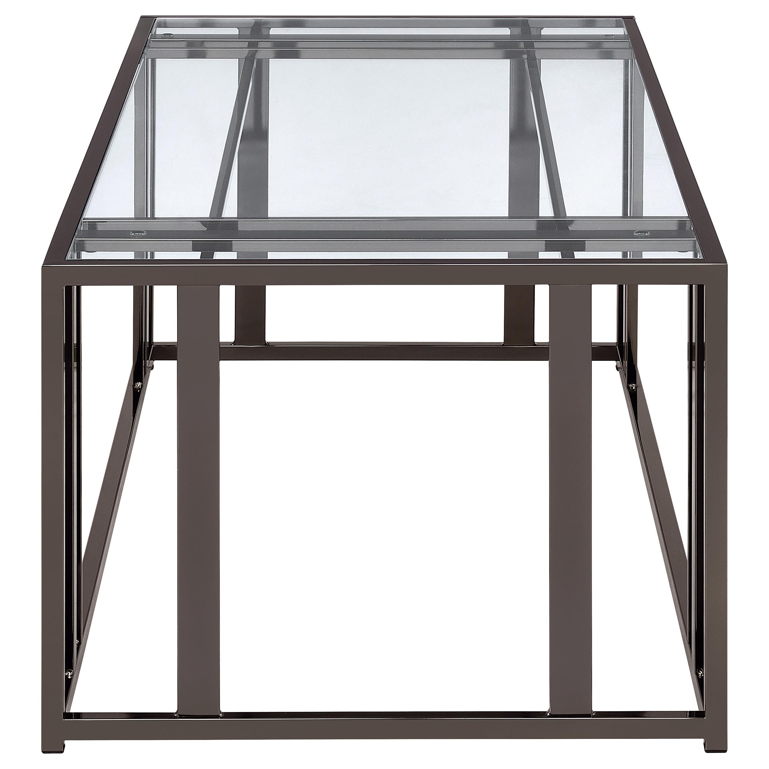 Adri 3-piece Coffee and End Table Set Black Nickel