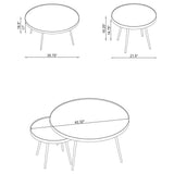 Mesa de centro anidada Kaelyn de 2 piezas con espejo redondo y cubierta cromada