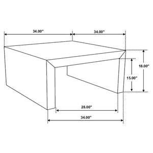 Odilia Square Solid Wood Coffee Table Auburn