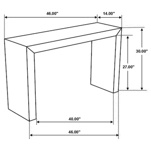 Consola de entrada rectangular de madera maciza Odilia Auburn