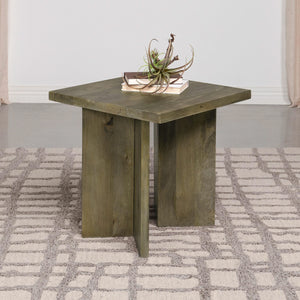 Mesa auxiliar cuadrada de madera maciza Andando color marrón mango