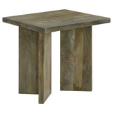 Mesa auxiliar cuadrada de madera maciza Andando color marrón mango