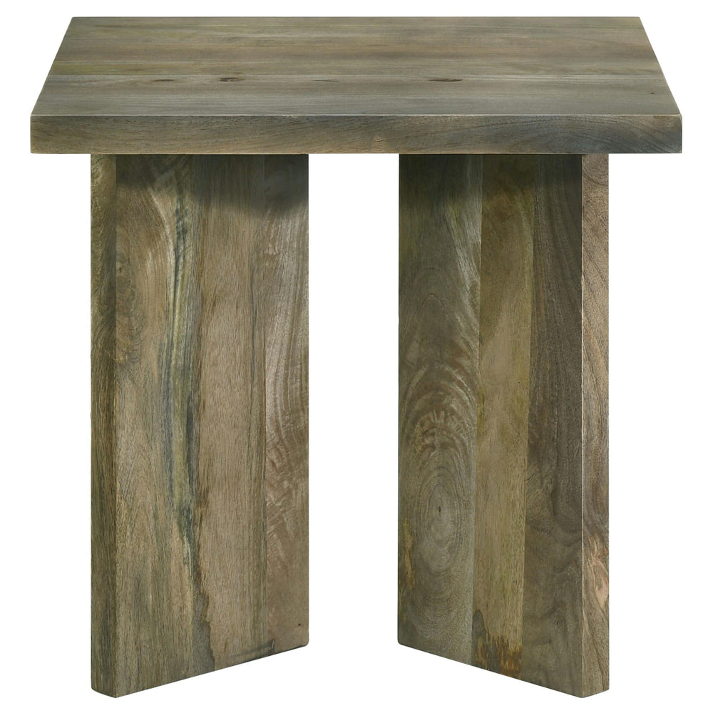 Mesa auxiliar cuadrada de madera maciza Andando color marrón mango