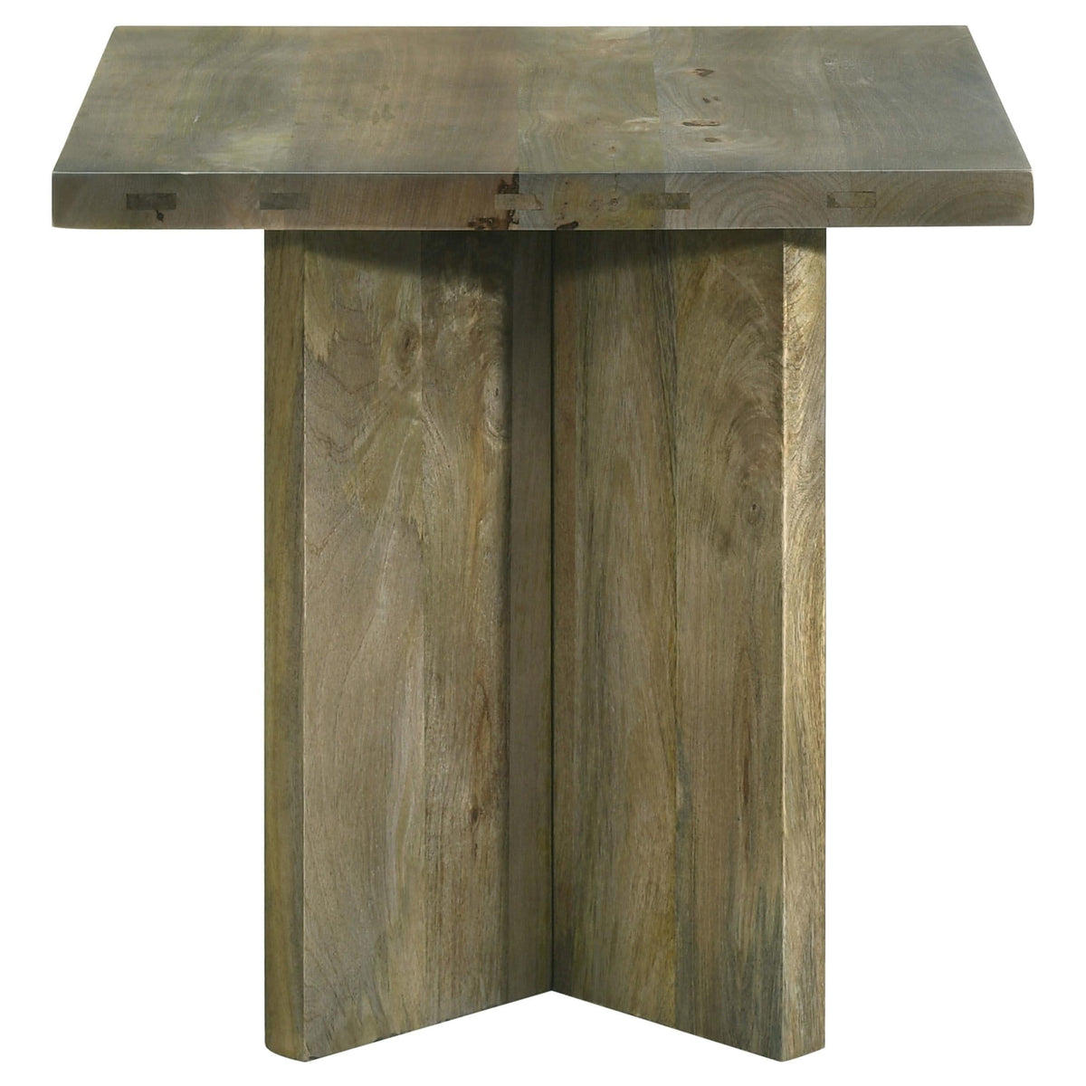 Mesa auxiliar cuadrada de madera maciza Andando color marrón mango