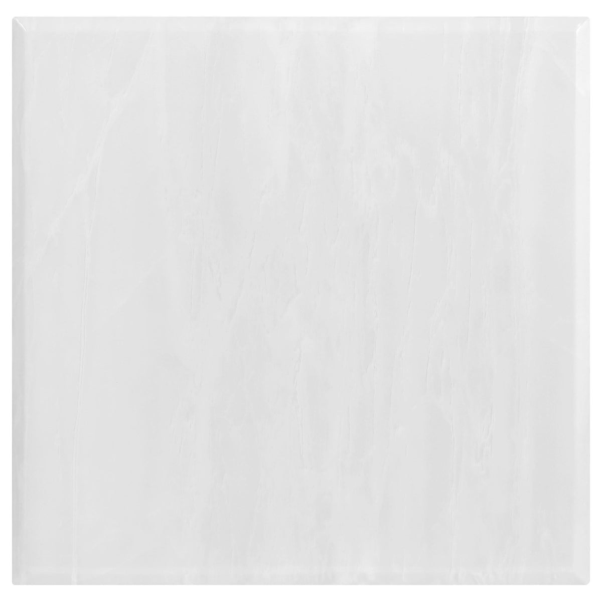 Mesa auxiliar Kerwin Square Stone Top, blanca y cromada