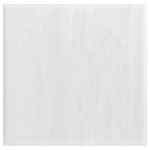 Mesa auxiliar Kerwin Square Stone Top, blanca y cromada
