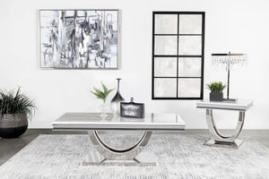 Kerwin 2-piece Rectangular Coffee and End Table Set Chrome