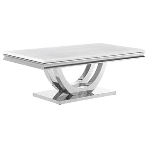 Kerwin 2-piece Rectangular Coffee and End Table Set Chrome