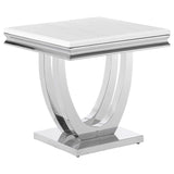 Juego de mesa de centro y auxiliar rectangular Kerwin de 3 piezas, cromado