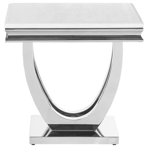 Juego de mesa de centro y auxiliar rectangular Kerwin de 3 piezas, cromado