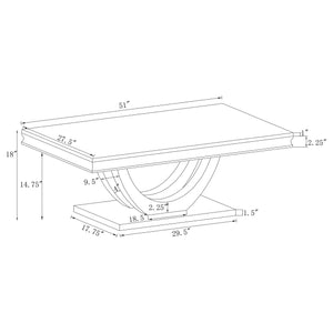 Juego de mesa de centro y auxiliar rectangular Kerwin de 3 piezas, cromado