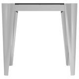 Square Smoked Glass Top Stainless Steel End Table Chrome