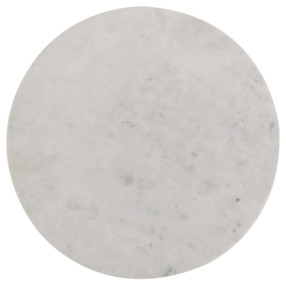 Astoria Round Genuine Marble Side End Table White