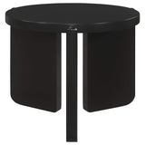 Mesa auxiliar redonda de madera maciza Cordova negra
