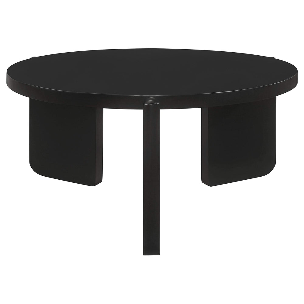 Juego de mesa de centro y auxiliar de madera maciza Cordova de 2 piezas, color negro
