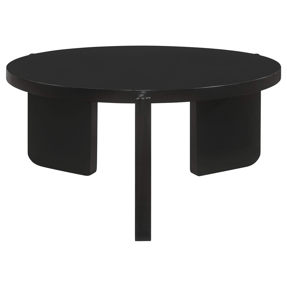 Juego de mesa de centro y auxiliar de madera maciza Cordova de 2 piezas, color negro