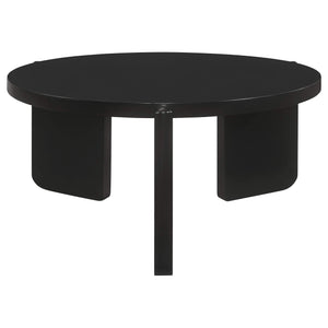 Juego de mesa de centro y auxiliar de madera maciza Cordova de 2 piezas, color negro