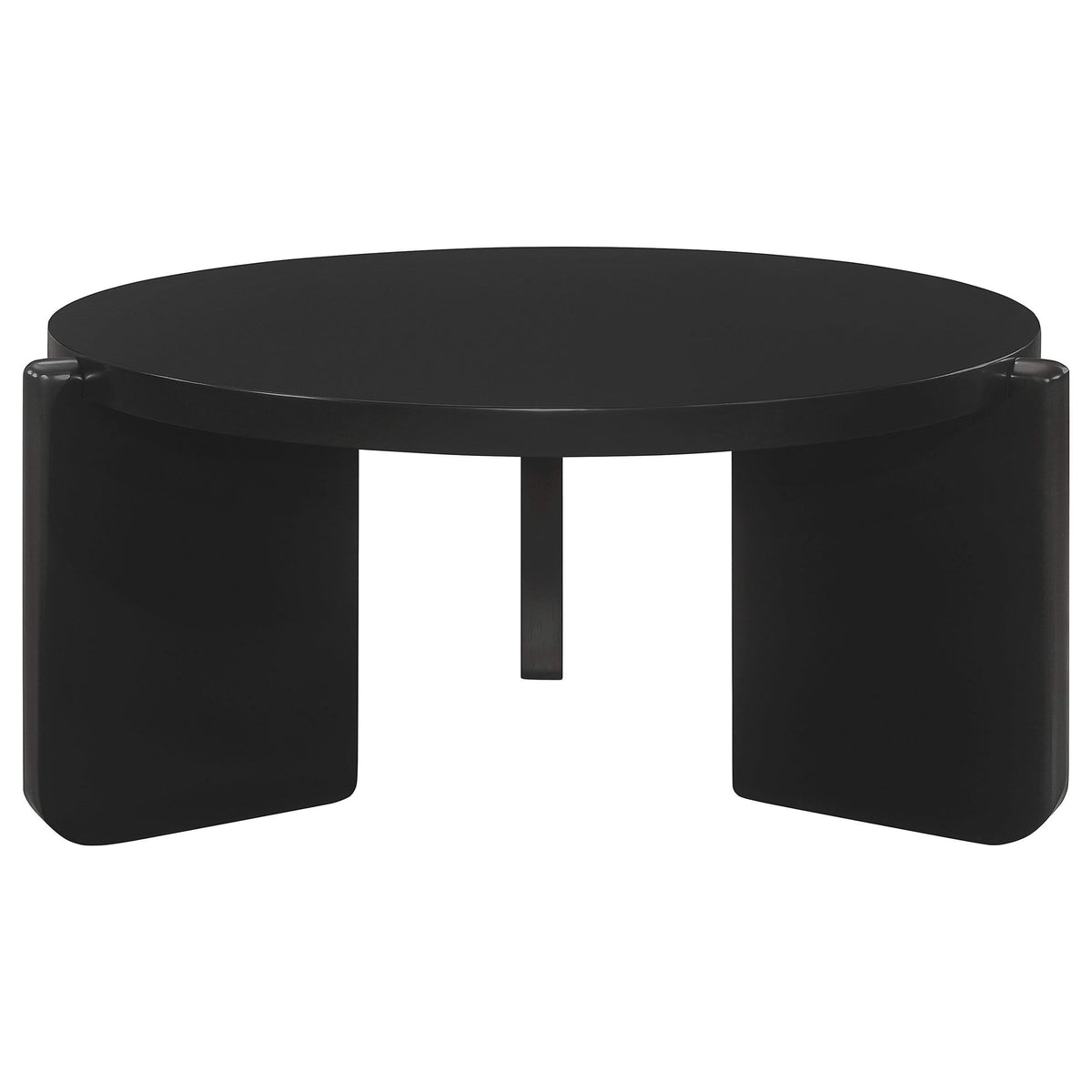 Juego de mesa de centro y auxiliar de madera maciza Cordova de 2 piezas, color negro