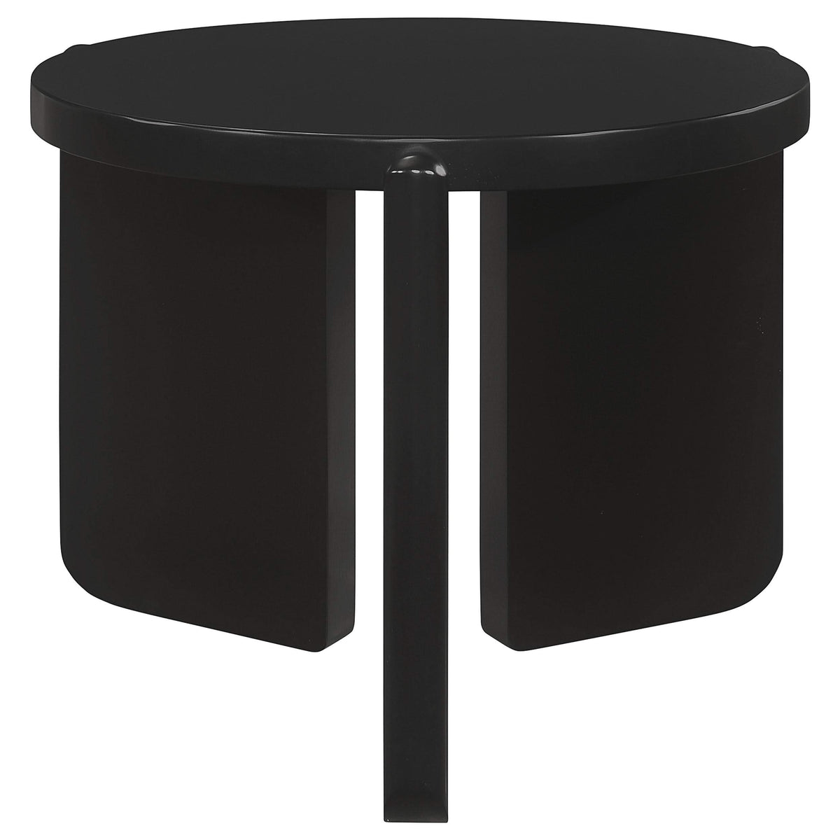 Juego de mesa de centro y auxiliar de madera maciza Cordova de 3 piezas, color negro