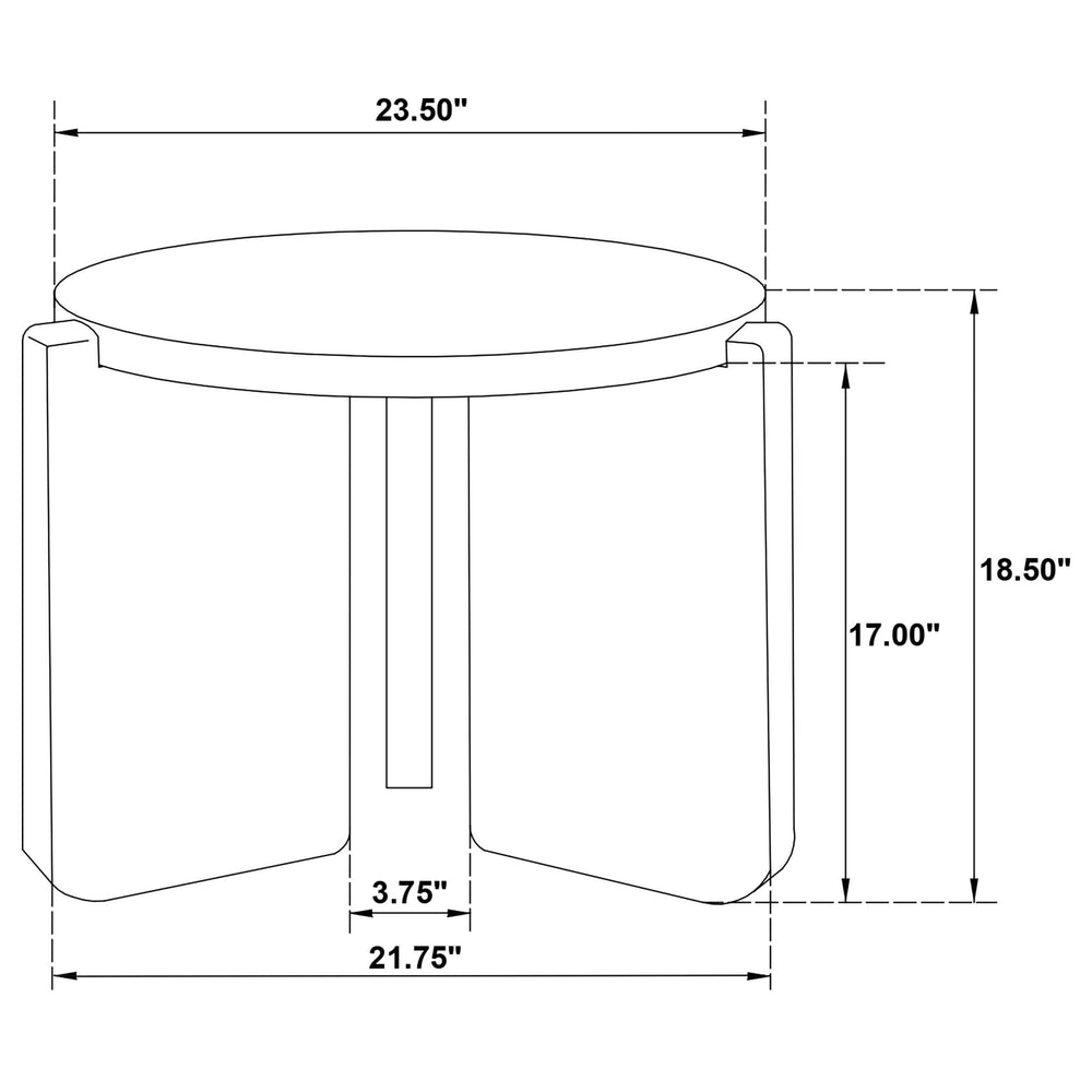 Juego de mesa de centro y auxiliar de madera maciza Cordova de 3 piezas, color negro