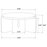 Juego de mesa de centro y auxiliar de madera maciza Cordova de 3 piezas, color negro
