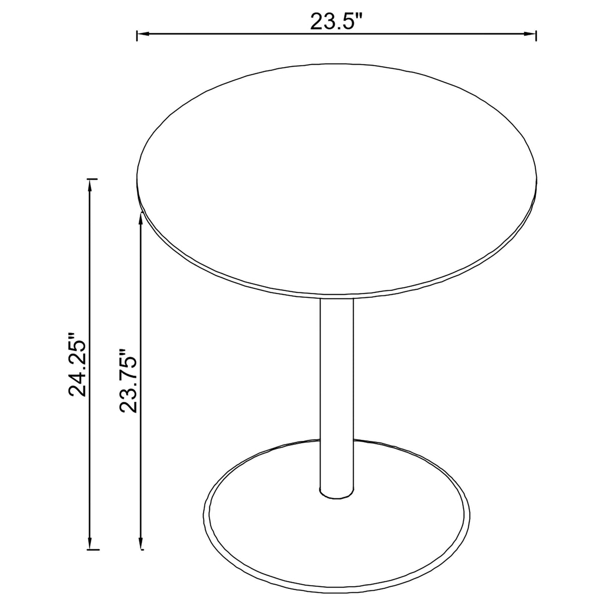 Mesa auxiliar redonda de metal Ganso con tablero de vidrio templado negro